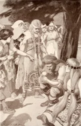 Cuchulainn wird von Emer getadelt, Illustration aus 